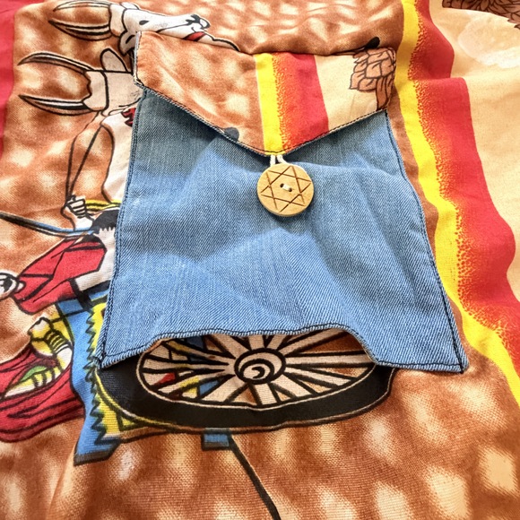 Handmade recycled cotton artistic chariot cloth grocery bag upcycled bag unique - Picture 5 of 9